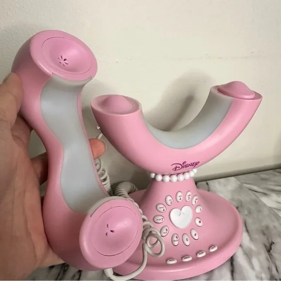 Vintage Disney Princess Pink Corded Home Telephone Girls Heart Shaped 2004 - Picture 4 of 6